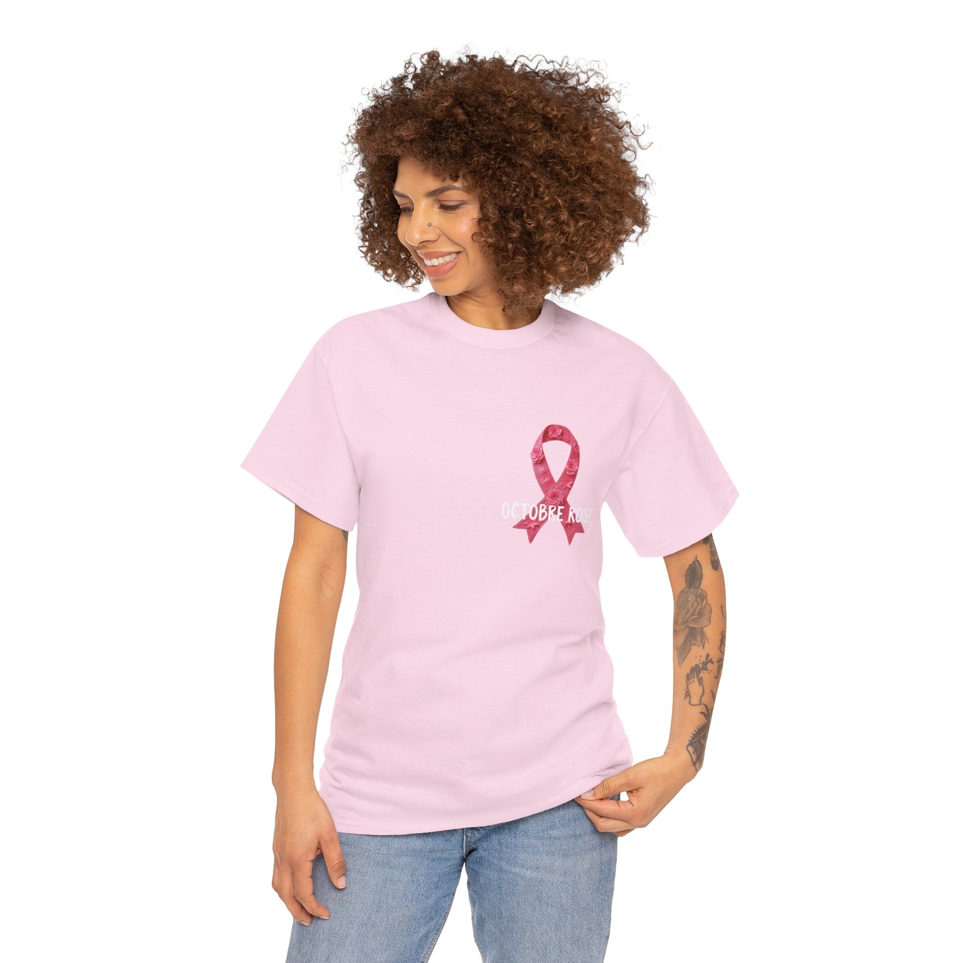 T-shirt Éco-Responsable Octobre Rose – Ensemble contre le Cancer Printify