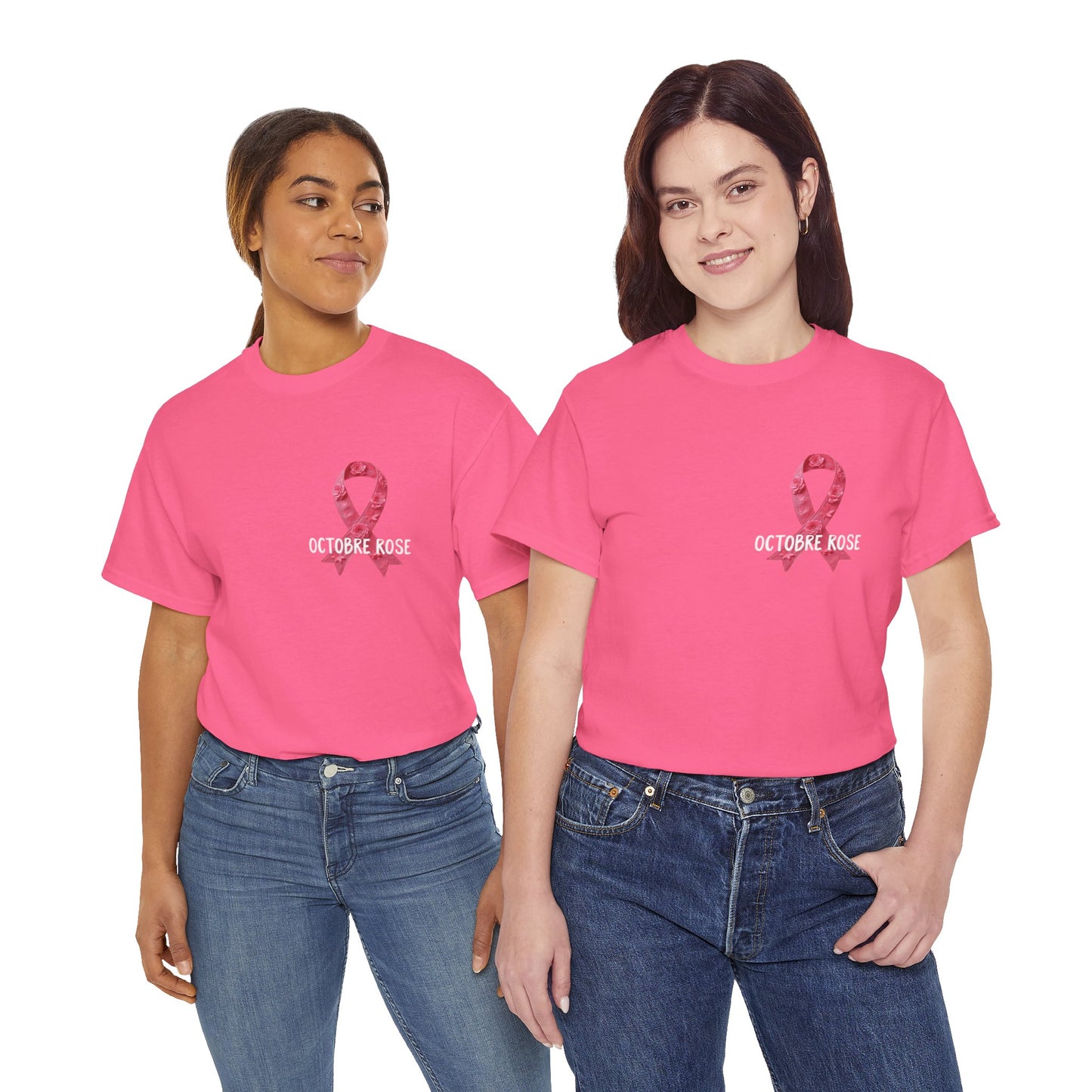 T-shirt Éco-Responsable Octobre Rose – Ensemble contre le Cancer Printify