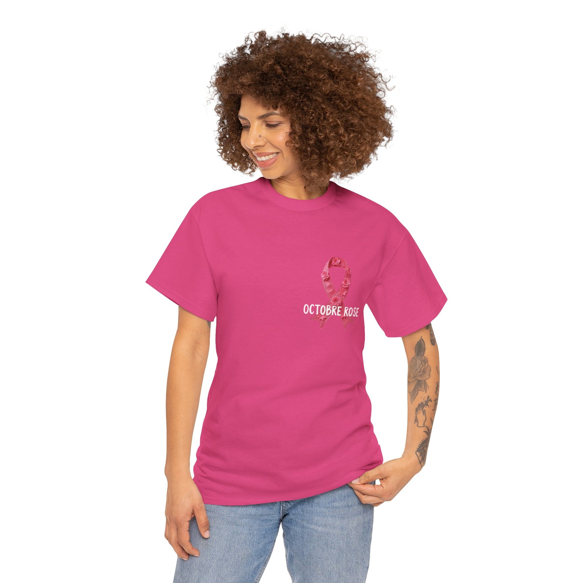 T-shirt Éco-Responsable Octobre Rose – Ensemble contre le Cancer Printify