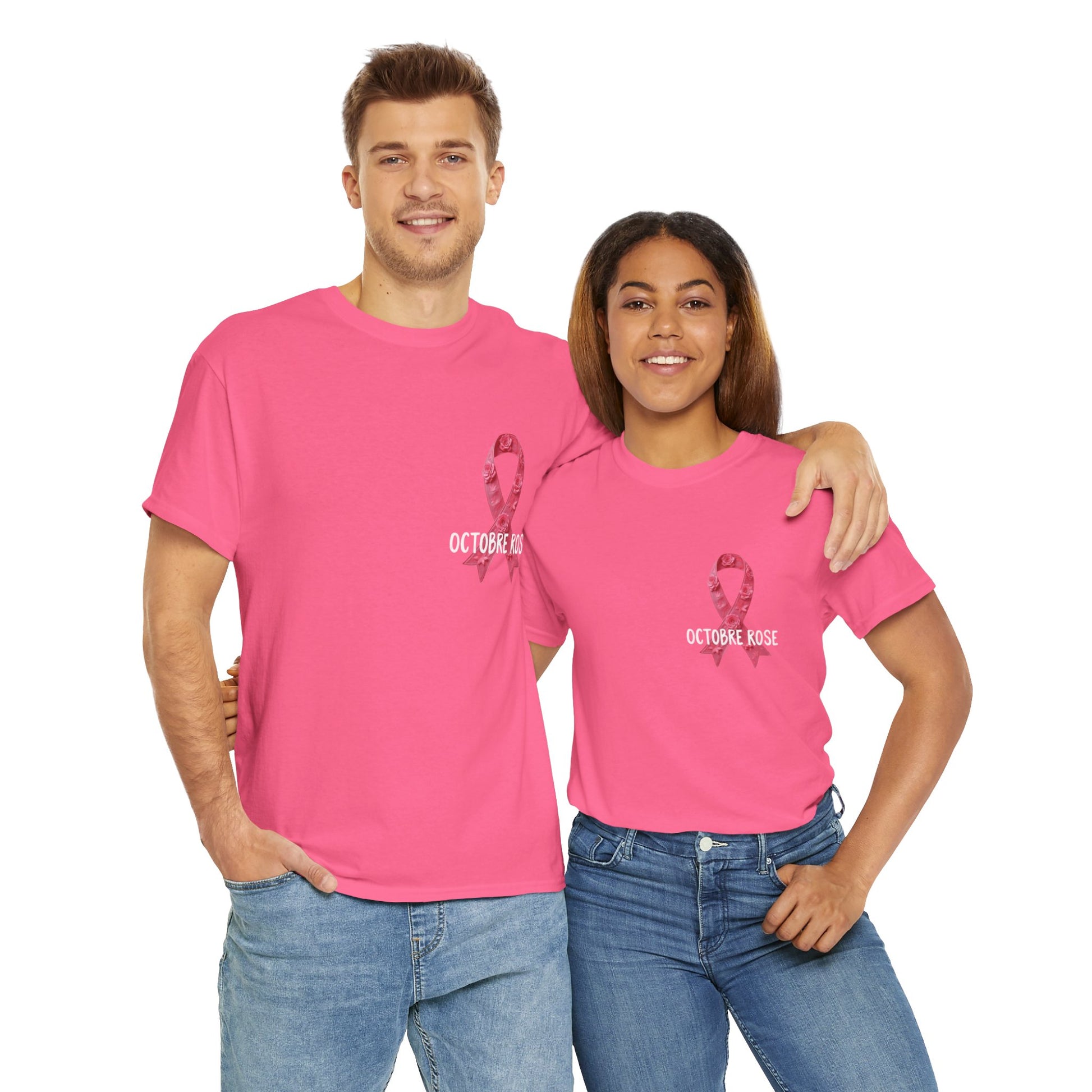 T-shirt Éco-Responsable Octobre Rose – Ensemble contre le Cancer Printify