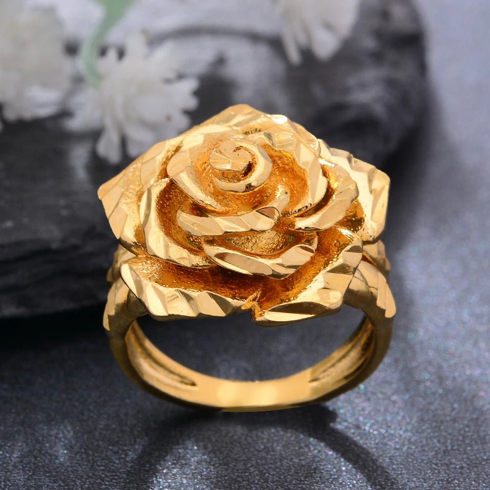 Bague en or en forme de rose - Ozeroz