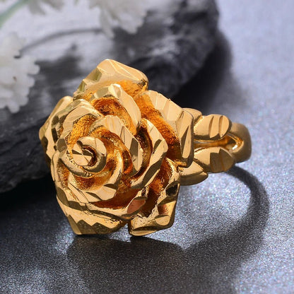 Bague en or en forme de rose - Ozeroz