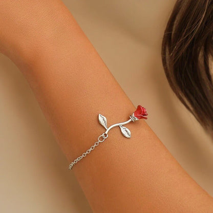 Bracelet à breloques en forme de fleur de rose - Ozeroz